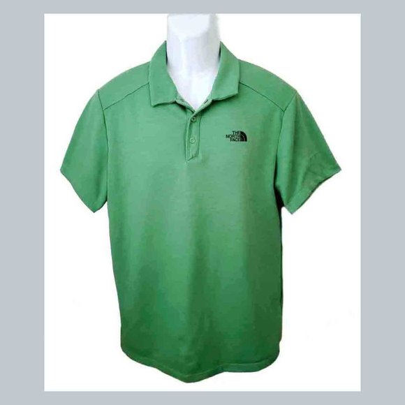 The North Face Flashdry Polo Shirt Green Men's Slim Fit Medium - Picture 1 of 2